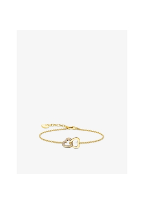 Womens Thomas Sabo Intertwined Hearts 18ct Yellow Gold-Plated Sterling Silver and Zirconia Bracelet
