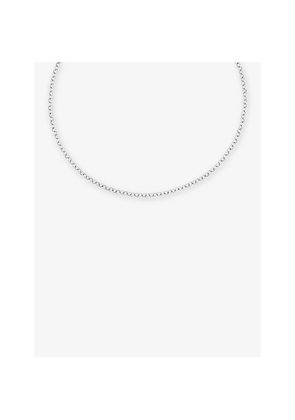 Womens Astrid & Miyu T-Bar Rhodium-Plated Brass Rolo Chain Necklace
