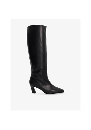 Womens Dune Selinni Leather Heeled Knee-High Boots