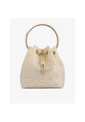 Womens Jimmy Choo Bon Bon Crystal-Mesh Top-Handle Bag