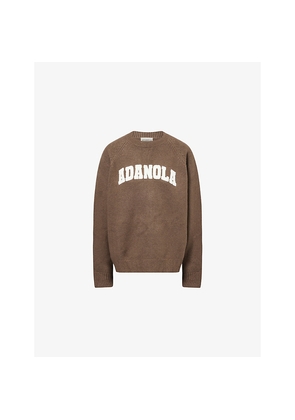 Womens Adanola Varsity Boucle-Logo Cotton and Wool-Blend Oversized Jumper