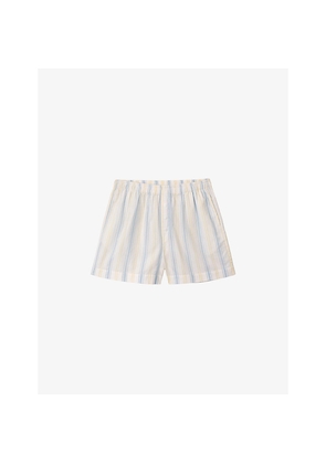 Womens The White Company Striped Relaxed-Fit Cotton Pyjama Shorts