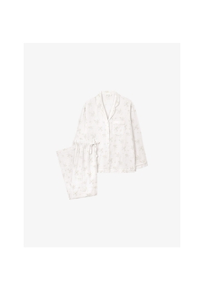 Womens The White Company Floral-Print Relaxed-Fit Cotton Pyjamas