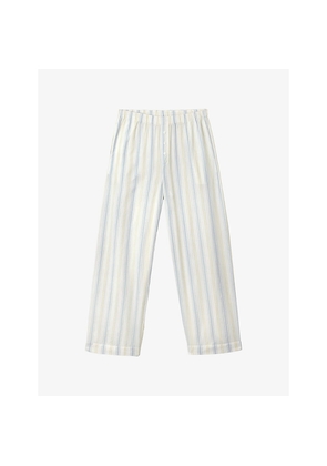 Womens The White Company Striped Relaxed-Fit Cotton Pyjama Trousers
