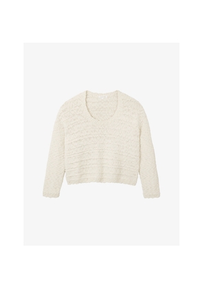 Womens The White Company Scoop-Neck Knitted Cotton Jumper