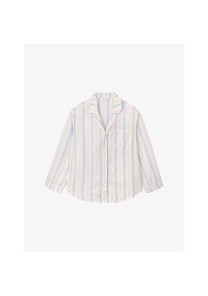 Womens The White Company Striped Relaxed-Fit Cotton Pyjama Shirt