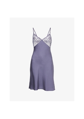 Womens Chantelle Fleurs Satin Chemise