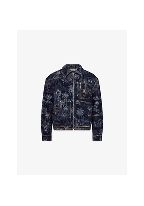 Mens Amiri Chateau Palms Jacquard Denim Jacket