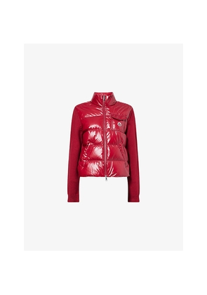 Womens Moncler Padded Zip-Up Wool Cardigan