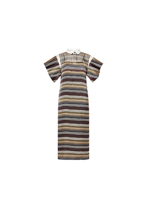 Womens Sacai Horizontal Stripe Woven Shirt Dress