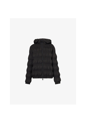 Womens Moncler Noyer Gather-Quilted Hooded Short Down Jacket