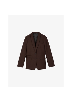 Womens The Kooples Shawl-Lapel Regular-Fit Woven Blazer