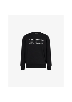 Mens Moncler Badge Crewneck Cotton-Jersey Sweatshirt