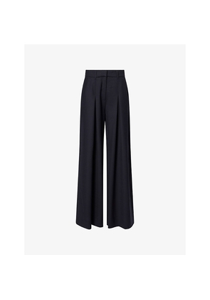 Womens Me And Em Ultimate Wide-Leg Pleat-Front Woven Trousers