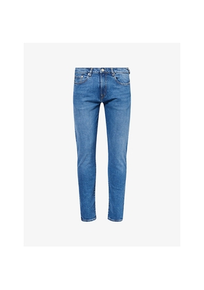 Mens PS by Paul Smith Brand-Patch Tapered-Leg Stretch-Denim Jeans