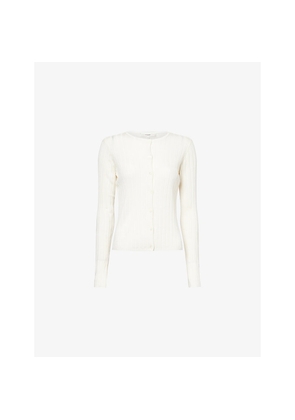 Womens Frame Stretch-Rib Cashmere and Silk-Blend Cardigan