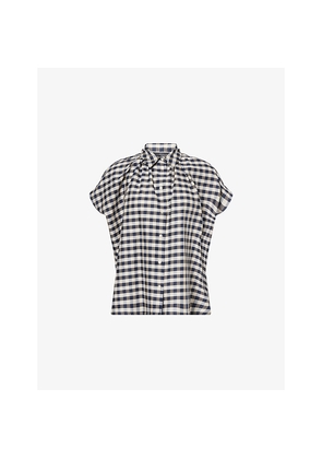 Womens Weekend Max Mara Gingham-Print Oversize Cotton-Blend Shirt