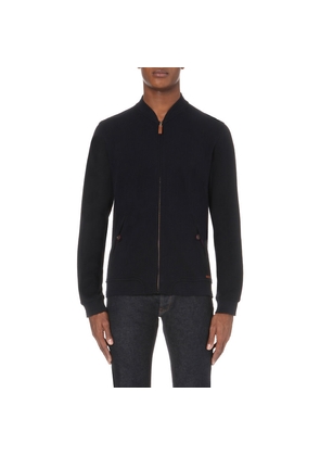 Mens Ted Baker Textured Knitted Bomber Jacket