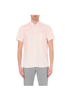 Mens Ted Baker Beachee Cotton and Linen-Blend Shirt
