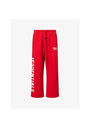 Mens Fear Of God Essentials Fog x Essentials x Nba Bulls Wide-Leg Cotton-Blend Jogging Bottoms