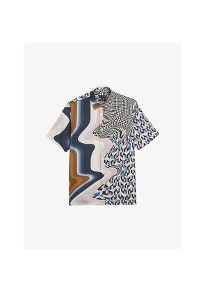 Mens Ted Baker Agathes Abstract-Print Relaxed-Fit Cotton Shirt