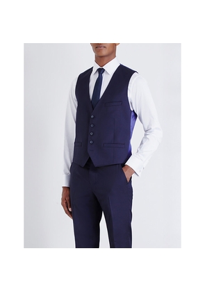 Mens Ted Baker Debonair Satin-Back Wool Waistcoat
