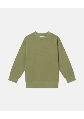 Stella McCartney - Logo Crewneck Sweatshirt, Woman, Green, Size: 3