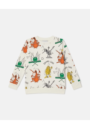 Stella McCartney - Bug Band Print Sweatshirt, Woman, Cream/Multicolor, Size: 2