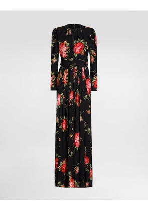Dolce & Gabbana Rose Bouquet-print Crêpe Dress - Woman Dresses Multicolor 46