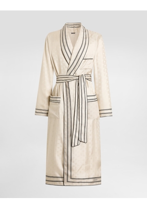 Dolce & Gabbana Logo And Stripe-print Twill Robe - Man Underwear And Loungewear Multicolor 44