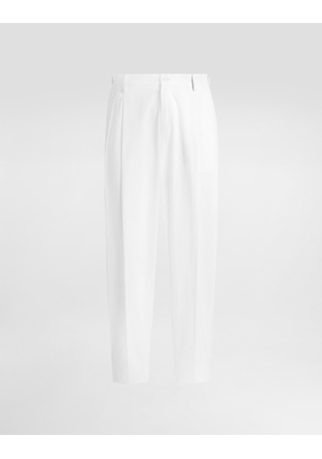 Dolce & Gabbana Cotton Gabardine Trousers - Man Pants And Shorts White 54