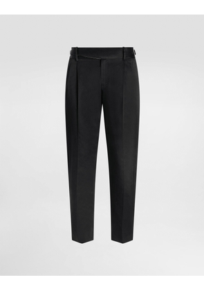 Dolce & Gabbana Cotton Gabardine Trousers - Man Pants And Shorts Black 46