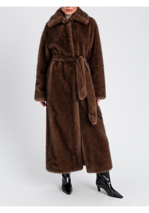 Fur Coat TWINSET ACTITUDE Woman color Brown