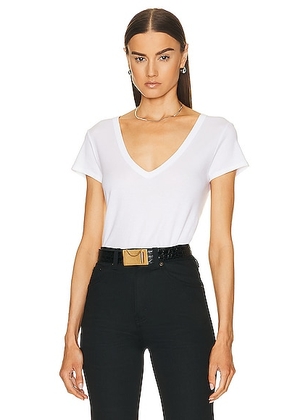 Enza Costa Perfect V Top in White - White. Size S (also in ).