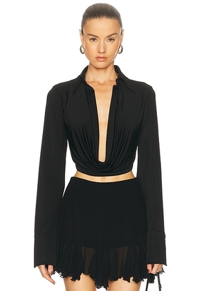 Aya Muse Feyra Top in Black - Black. Size XS (also in ).