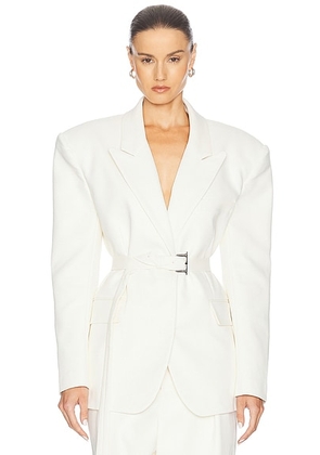 Helsa The Belted Blazer in Cream - White. Size L (also in ).