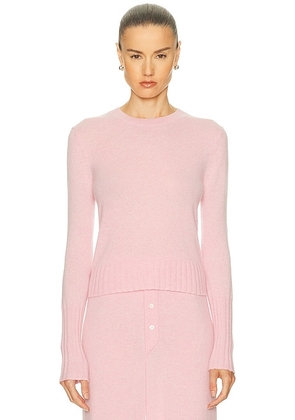 Guest In Residence Shrunken Crewneck Sweater in Daybreak - Pink. Size L (also in M, S, XL, XS).