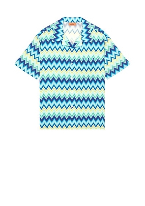 Missoni Short Sleeve Shirt in Blue & Green Tones - Teal. Size M (also in ).
