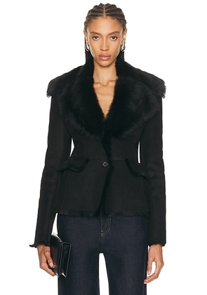 Magda Butrym Shearling Jacket in Black - Black. Size 34 (also in ).