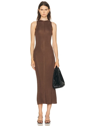 Loulou de Saison Pablo American Armhole Maxi Dress in Brown - Brown. Size L (also in S).