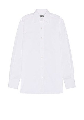 TOM FORD Poplin Classic Fit Shirt in Optical White - White. Size 38 (also in ).