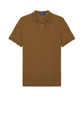 Polo Ralph Lauren Short Sleeve Mesh Polo in Nature Brown - Brown. Size M (also in ).