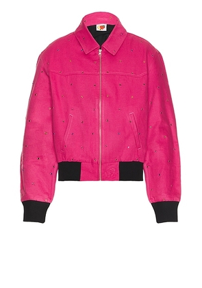 Sky High Farm Workwear Studded Work Jacket Woven in Pink - Rose. Size S (also in ).