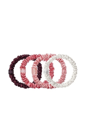 Slip Pure Silk Skinny Scrunchie Ornament Set Of 4 in Candy Cane - Pink. Size all.