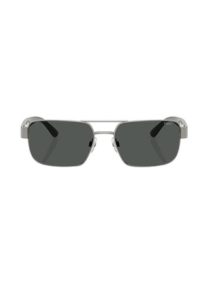 Polo Ralph Lauren Rectangle Sunglasses in Bushed Gunmetal$ Dark Grey - Grey. Size all.