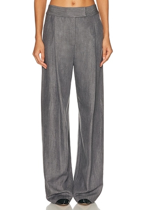 The Sei Boyfriend Trouser in Grey Chambray - Grey. Size 0 (also in 2, 4, 8).