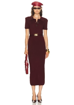 Rowen Rose Short Sleeve Long Dress in Bordeaux - Wine. Size L (also in ).