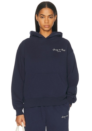Sporty & Rich Syracuse Hoodie in Dark Navy - Navy. Size L (also in M, S, XL, XS).