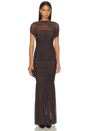 SEROYA Noel Gown in Ash Brown - Chocolate. Size L (also in M, S, XL, XS).