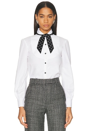 Valentino Cotton Popeline Shirt in Bianco Ottico - White. Size 40 (also in 42).